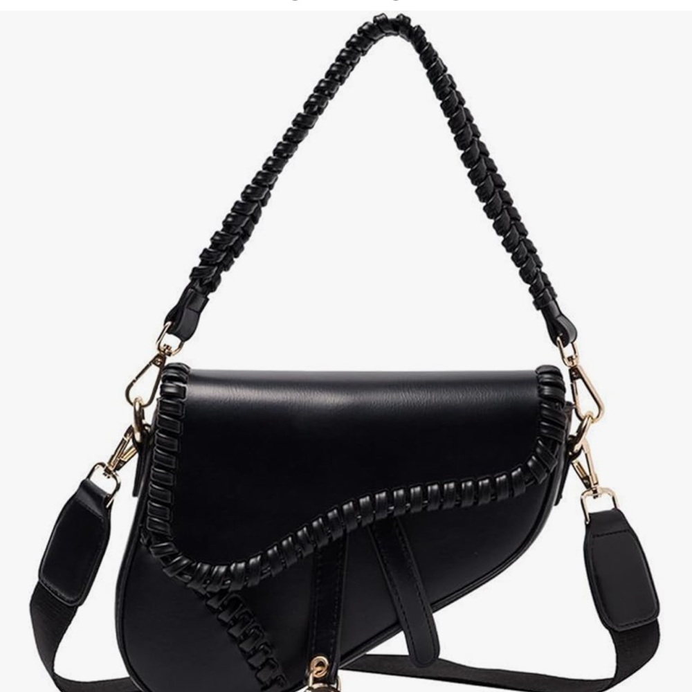 Black Women's Saddle Bag Purse